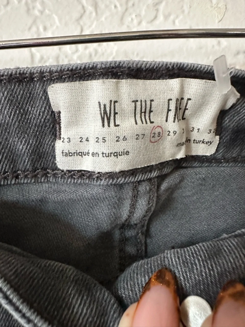Free People We The Free Embroidered Gray Raw Hem Ankle Cropped Jeans - Size 28